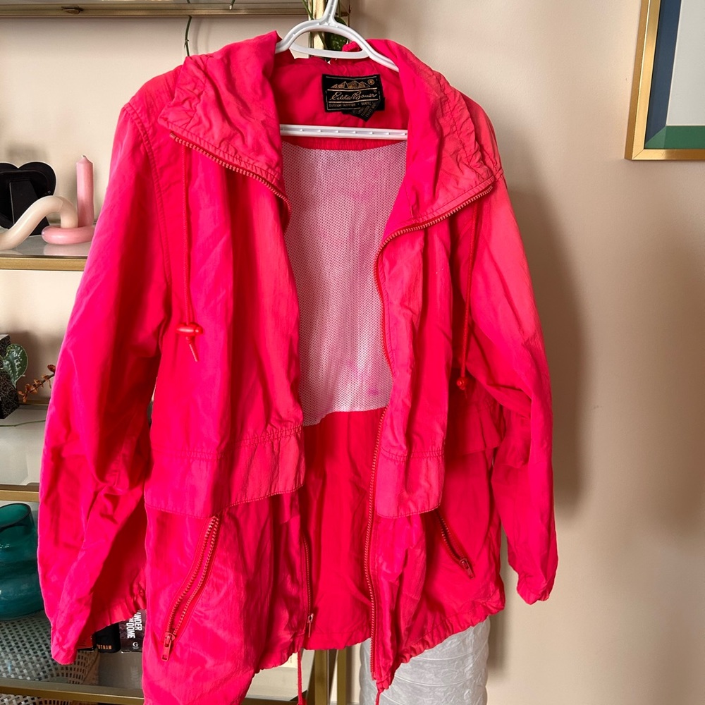 Vintage hot pink lightweight windbreaker jacket